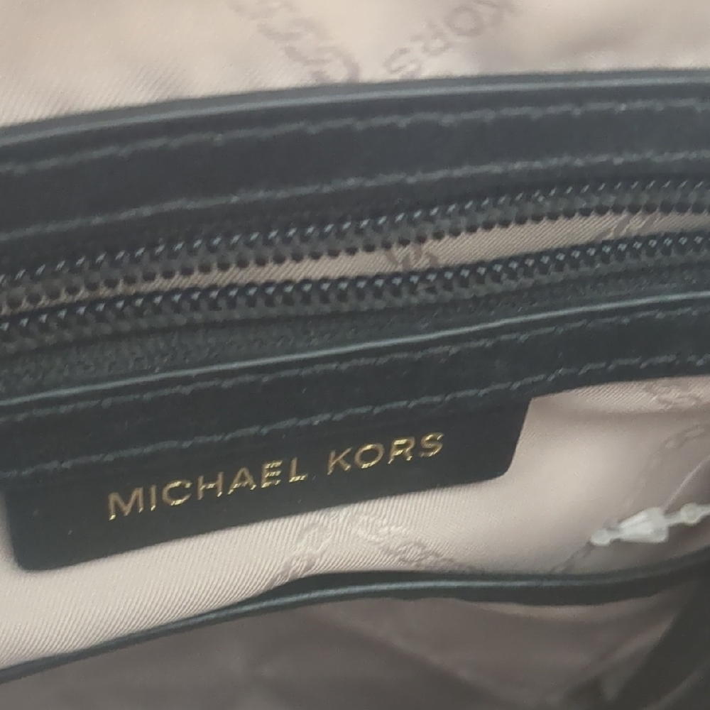Michael Kors Light Blue Backpack with Black Straps and Gold Hardware - Picture 6 of 12